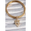 Pirinç Gold Renk Baget Zirkon Taşlı Ajda Charm 5886