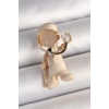Pirinç Gold Renk Beyaz Mineli Doktor Model Kadın Broş - TJ-BR428