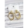 Pirinç Gold Renk Damla Model Vintage Kadın Küpe 5886