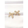 Pirinç Gold Renk Fiyonk Küpe 5886