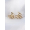 Pirinç Gold Renk Fiyonk Küpe 5886
