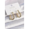 Pirinç Gold Renk Halka Model Kadın Küpe 5886