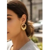 Pirinç Gold Renk Halka Sarmal Model Vintage Kadın Küpe 5886