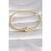 Pirinç Gold Renk İşleme Detay Charm Model Kadın Bileklik - TJ-BB5988