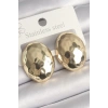 Pirinç Gold Renk İşlemeli Bombe Oval Model Kadın Küpe - TJ-BKP10255