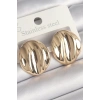 Pirinç Gold Renk İşlemeli Daire Plaka Model Kadın Küpe - TJ-BKP10249