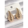 Pirinç Gold Renk İşlemeli Damla Model Kadın Küpe - TJ-BKP10257