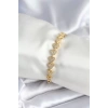 Pirinç Gold Renk Kalp Model Kadın Bileklik - TJ-BB7982