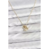 Pirinç Gold Renk Minimal Charmlı Kadın Kolye - TJ-BKO10803