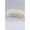 Pirinç Gold Renk Oval Küpe Seti - TJ-BKP8998