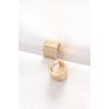 Pirinç Gold Renk Taşlı Minimal Küpe - TJ-BKP8890