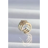 Pirinç Gold Renk Yonca Earcuff Küpe - TJ-BKP9331