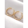 Pirinç Gold Renk Zincir Model Halka Küpe 5886