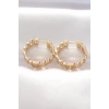 Pirinç Gold Renk Zincir Model Halka Küpe - TJ-BKP8970