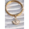 Pirinç Gold Renk Zirkon Taş Detaylı Beyaz Mineli Ajda Charm - TJ-BC1009