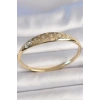 Pirinç Gold Renk Zirkon Taşlı Yıldız İşlemeli Kadın Kelepçe - TJ-BB6922