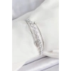 Pirinç Gümüş Renk Arpa Zirkon Taşlı Kadın Bileklik - TJ-BB7064