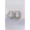 Pirinç Gümüş Renk İçi Boş Gül Küpe 5886
