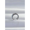 Pirinç Gümüş Renk İncili Baget Taşlı Earcuff Küpe 5886