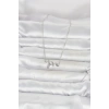 Pirinç Gümüş Renk Kalp Ritmi Model Kadın Kolye