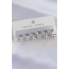 Pirinç Gümüş Renk Minimal Tırtıklı Küpe Seti - TJ-BKP8991