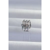 Pirinç Gümüş Renk Yonca Earcuff Küpe - TJ-BKP9330