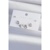 Pirinç Gümüş Renk Zirkon Taşlı Damla Model Küpe Seti - TJ-BKP9320