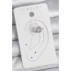 Pirinç Gümüş Renk Zirkon Taşlı Kadın Kıkırdak Model Küpe - TJ-BKP10559