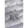 Pirinç Gümüş Renk Zirkon Taşlı Oval Model Küpe - TJ-BKP9078