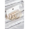 Pirinç Halka Model Gold Renk Kadın Set Küpe 5886