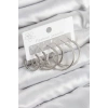 Pirinç Halka Model Gümüş Renk Kadın Set Küpe - TJ-BKP11038
