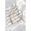 Pirinç Kalp Model Gold Renk Kadın Pazu Bileklik - TJ-BB7422