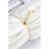 Pirinç Zirkon Taşlı Daire Model Gold Renk Asansörlü Kadın Bileklik - TJ-BB7733