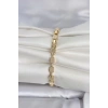 Pirinç Zirkon Taşlı Gold Renk Kadın Bileklik - TJ-BB8397
