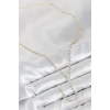 Pirinç Zirkon Taşlı Gold Renk Kadın Y Kolye - TJ-BKO10497