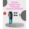 Profesyonel Saç Kesme Makinesi – 2000 mAh Şarjlı LCD Ekranlı