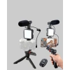 Profesyonel Vlog Çekim Kiti LED Işıklı Tripod Mikrofonlu Telefon Seti