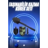 Pusulalı Katlanabilir Kazma Kürek Kamp Seti Kamp Küreği Portatif Çantalı