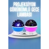 Renkli Yıldızlı Gökyüzü Projeksiyon Gece Lambası Pilli ve USB Kablolu