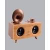 Retro Gramafon Bluetooth Hoparlör Çift Stereo Sesli FM Radyo Destekli