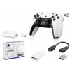 Retro Oyun Stick Hdmi Çift Gamepad Seti 2.4G Kablosuz - Beyaz HD330