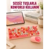 Retro Tarz Bluetooth 5.1 Klavye – Win/OSX/Android/iOS Uyumlu Yeni Nesil