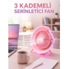 RGB Işıklı 3 Kademeli USB Şarjlı Masaüstü Vantilatör