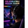 RGB Işıklı Bluetooth Mikrofonlu Kulaklık Uzun Süreli Kullanım Type-C Şarjlı
