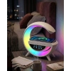 RGB Işıklı Kablosuz Şarjlı Bluetooth Hoparlör Saat ve Alarm Özellikli