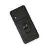 Samsung Galaxy A02 Kılıf Pars Lens Yüzüklü Silikon - Siyah
