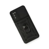 Samsung Galaxy A02s Kılıf Pars Lens Yüzüklü Silikon - Siyah