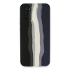 Samsung Galaxy A03s Kılıf Ebruli Lansman Silikon - Siyah-lacivert