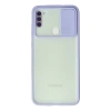 Samsung Galaxy A11 Kılıf Palm Buzlu Kamera Sürgülü Silikon - Lila