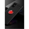 Samsung Galaxy M51 Kılıf Range Yüzüklü Silikon - Siyah-kırmızı